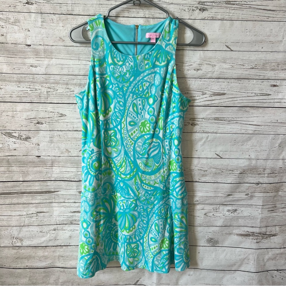 Vibrant Blue and Green Women's Swim Dress